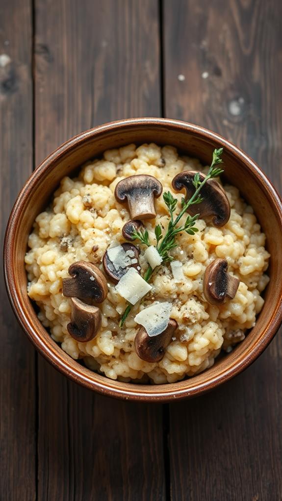 creamy mushroom infused comforting rice dish